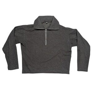 Uniqlo Small Green Polo Zip Turtle Neck Pullover Long Sleeve Sweater